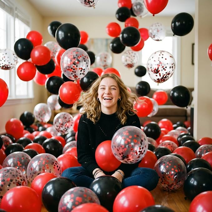 154 PCS Red and Black Balloon Arch Kit, Different Sizes - Image 7