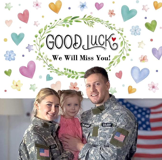 Colorful Good Luck We Will Miss You Backdrop Banner Photography Background - Image 6