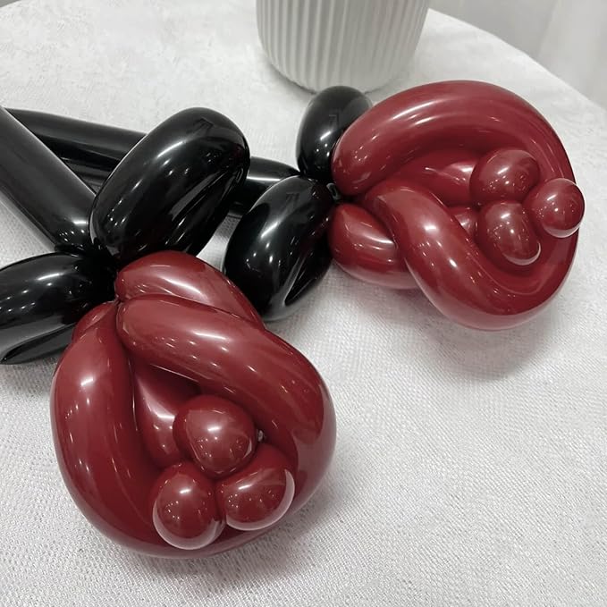 Burgundy Long Balloons Premium 260 Twisting Balloons Animals Magic - Image 8