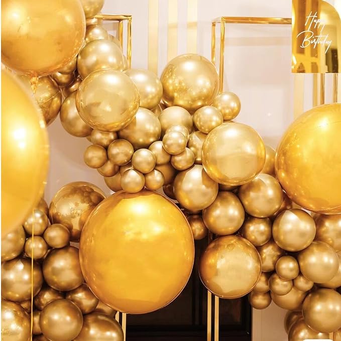 412pcs Metallic Gold Balloon Garland Arch Kit 18 12 10 5 Inch Different Sizes - Image 8