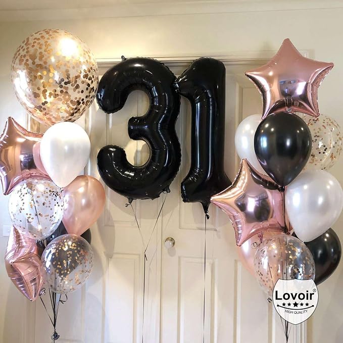 Black 13 Number Balloons, 40 Inch Giant Number 13 Balloons Foil Mylar Helium - Image 7