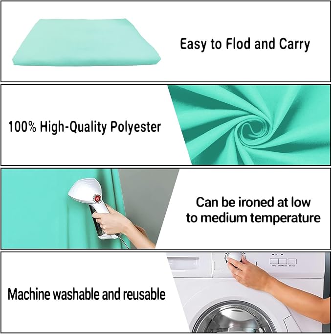 Turquoise Photography Backdrop for Photoshoot, Fabric 10x10ft | Polyester - Image 7