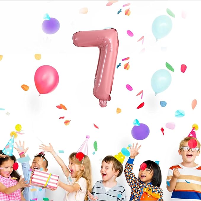 TONIFUL 16 Inch 10 Pcs Light Pink 0-9 Birthday Number Balloons | Small Custom - Image 6