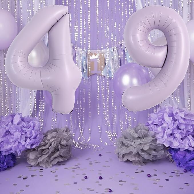 TONIFUL 40 Inch Cream Purple Large Number 9 Balloon - Image 6