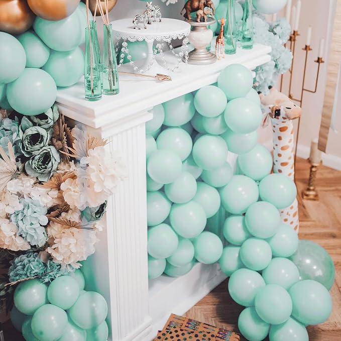 PartyWoo Teal Balloons 127pcs Turquoise Latex Balloons Different Sizes | 36 18 - Image 7