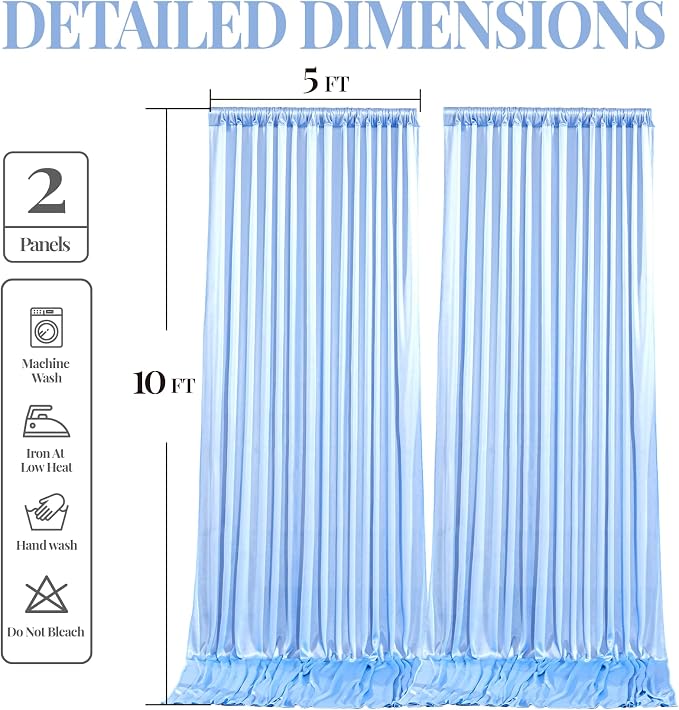 10x10 ft Blue Glitter Backdrop Curtain - Image 9