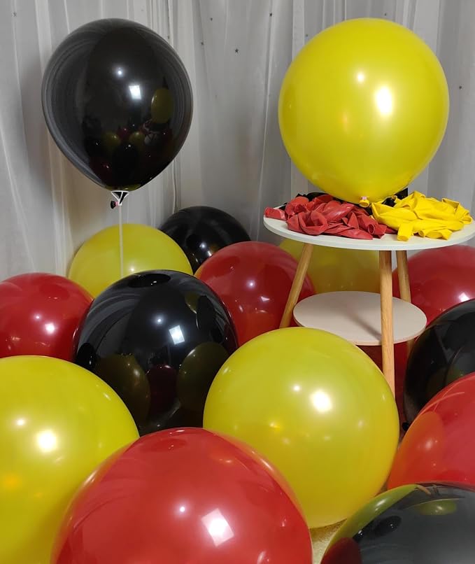 90 Pack Red and Yellow Black Balloons 18 Inch Large Balloon - Image 6