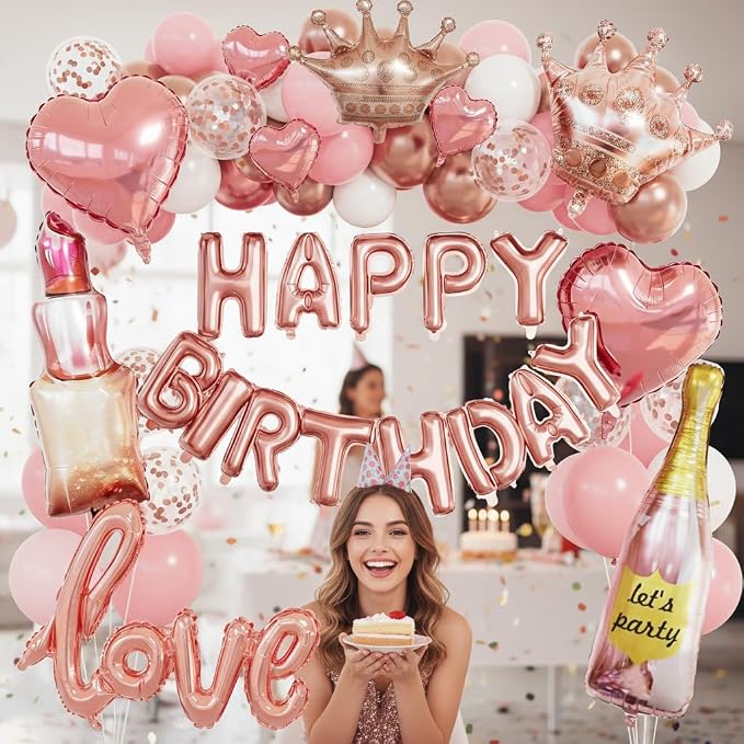 Piece Rose Gold Birthday Decorations - Image 7