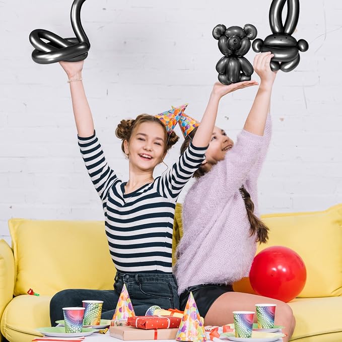 260 Metallic Black Long Balloons - Image 7