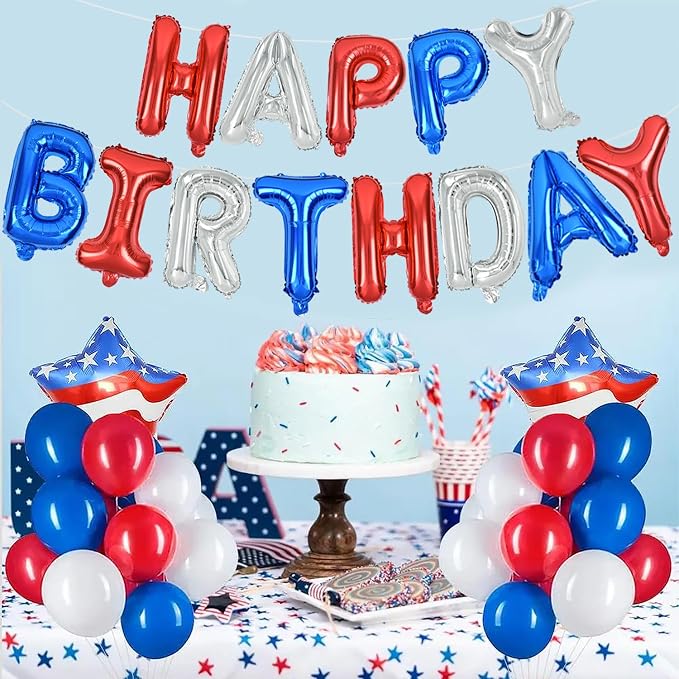 TONIFUL Happy Birthday Balloons Banner 16 Inch Mylar Letters Birthday Sign - Image 6