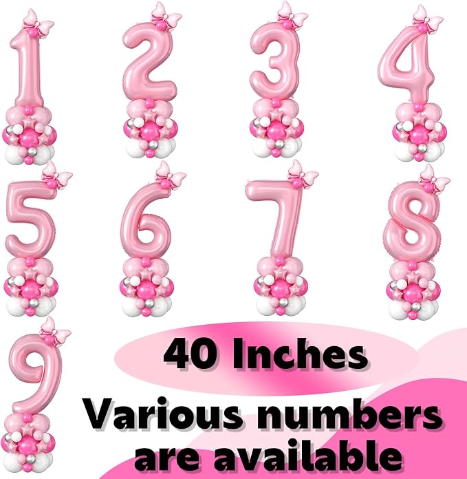40 Inch Pink Number 3 Balloon for 3rd Birthday Decoration Pastel Baby Pink - Image 7