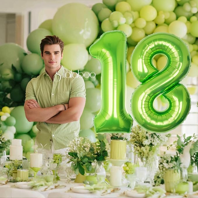 40 Inch Green Number 18 Balloon Lime Big Large Helium Number 0-9 | Giant - Image 6