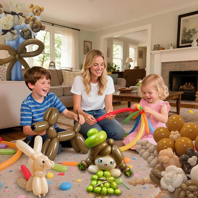 Coffee Brown Long Balloons Premium 260 Twisting Animals Magic Balloons - Image 8