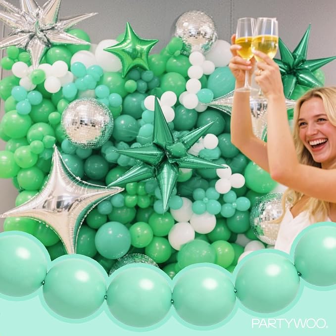 PartyWoo Mint Latex Balloons, for Birthday, Anniversary, Valentine's Day - Image 8