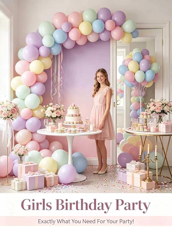 Pastel Balloons 12 Inch 60 Pcs Pastel Rainbow Light Pink Blue Green Purple - Image 9