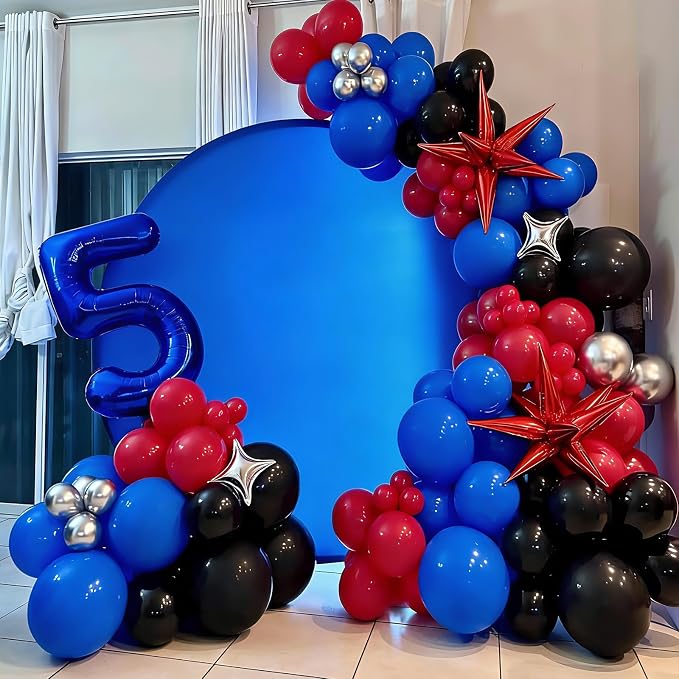 Black and Red Blue Balloon Arch Kit, Birthday Party Balloons | Different Sizes - Image 7