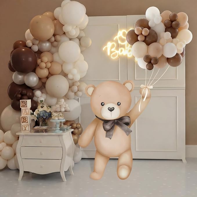 43 Pcs Brown Bear Baby Shower Party Decoration 31 Bears Cardboard Cutout Stand - Image 7