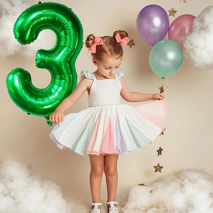 Green Number Balloons, 40 Inch Dark Green Balloon 7.7 Helium Balloon 7th - Image 7