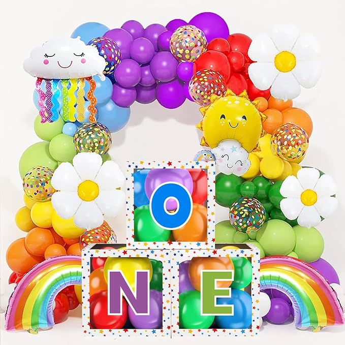 First Birthday Decorations for Boy Girls, ONE Balloon Boxes - Image 6