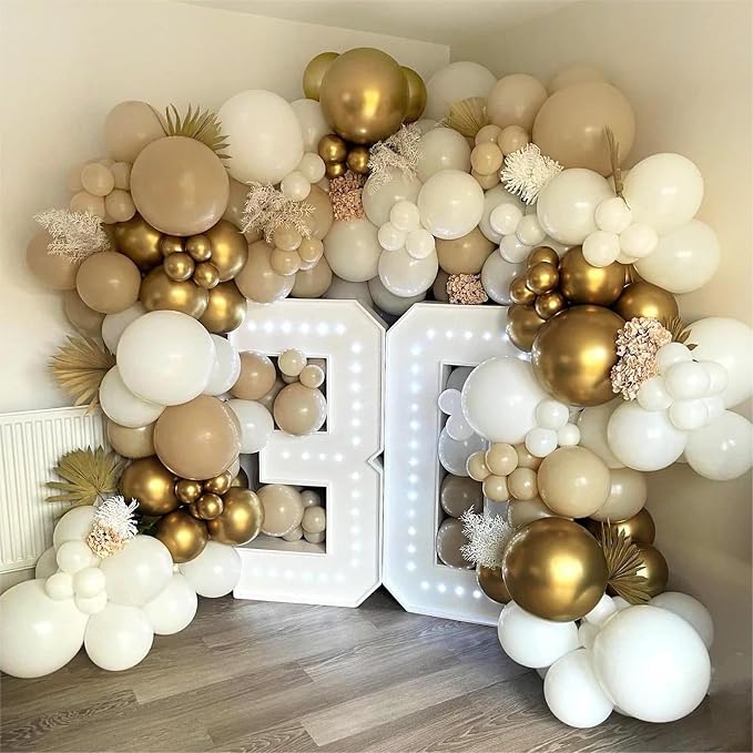 FOTIOMRG 110pcs Metallic Gold Balloon Garland Arch Kit, 18 12 10 5 inch Chrome - Image 8