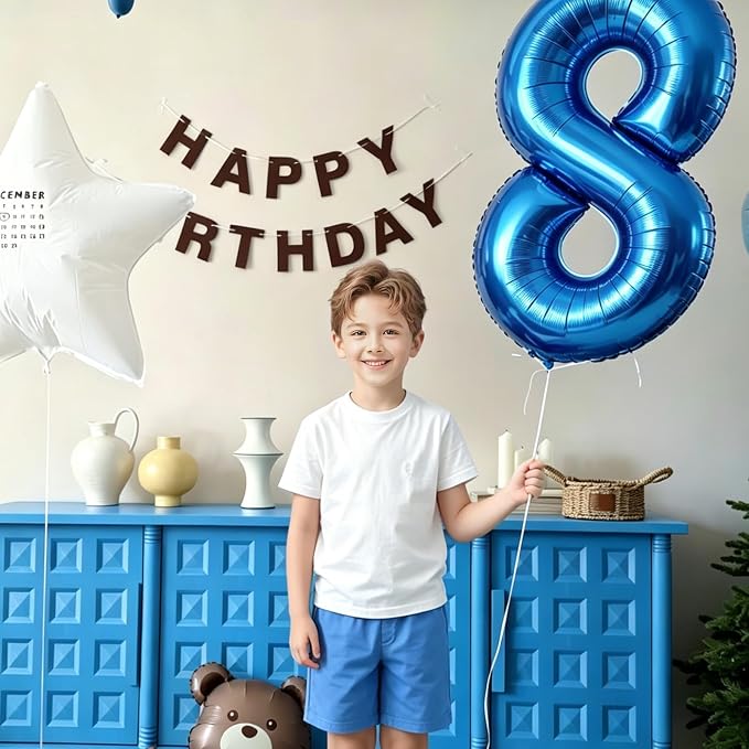 Number Balloons Navy Blue Balloons - Image 7