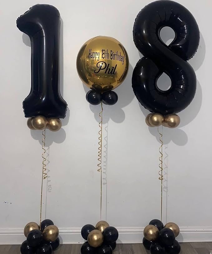 40 Inch Black 35 Balloons Giant Number 35 Balloons Black 35 Birthday Balloons - Image 7