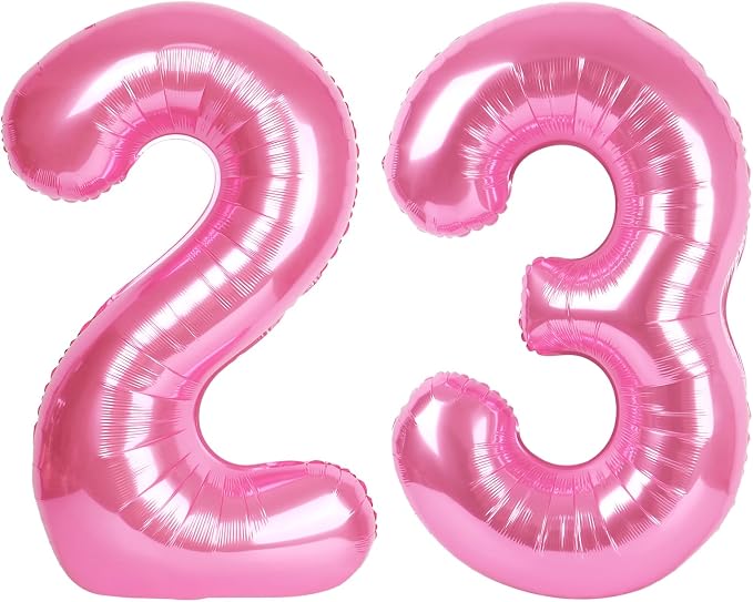 40 Inch Pink 23 32 Large Number Balloon, 23 32 Pink Birthday Party Decorations by Upgesy