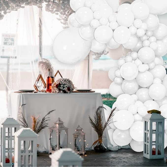 White Balloons 110Pcs, 5 Inch Small White Latex Party Balloons, Mini Thick - Image 7