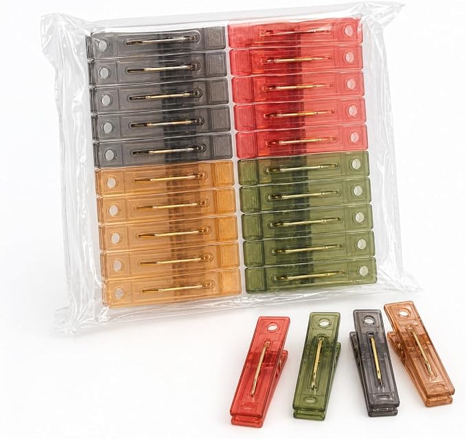 20 Pack Assorted Color Square Plastic Clips - Image 6