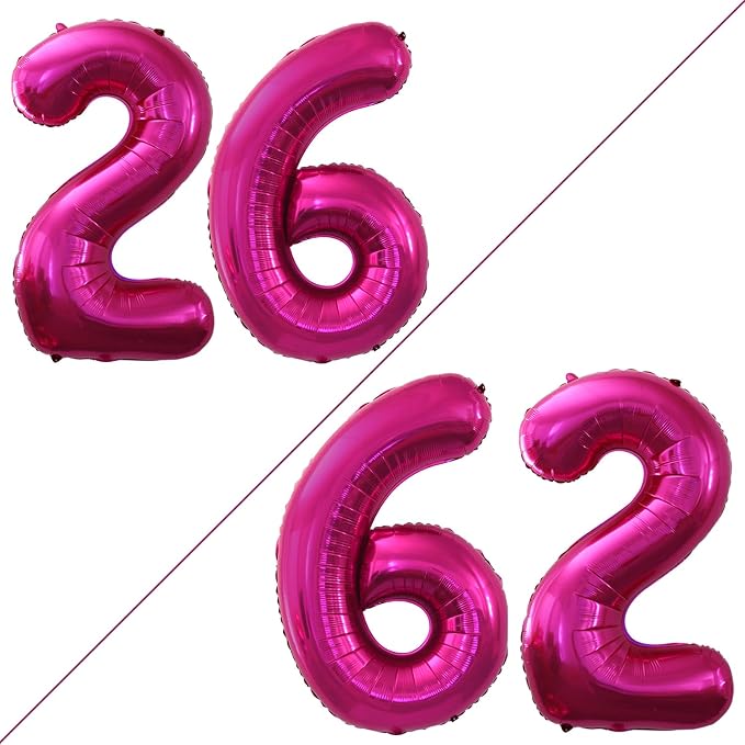 Number 26 Balloons for 26th Birthday Party Decorations, 42 Inch Jumbo Foil by GOER