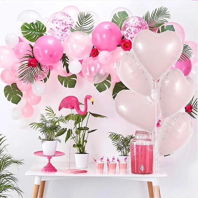 TONIFUL 30 Pcs Baby Pink Heart Balloons 18 Inch Heart Shape Foil Balloon | - Image 6