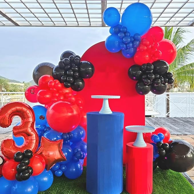 50pcs 12 Inch Black Red and Blue Balloons - Image 7