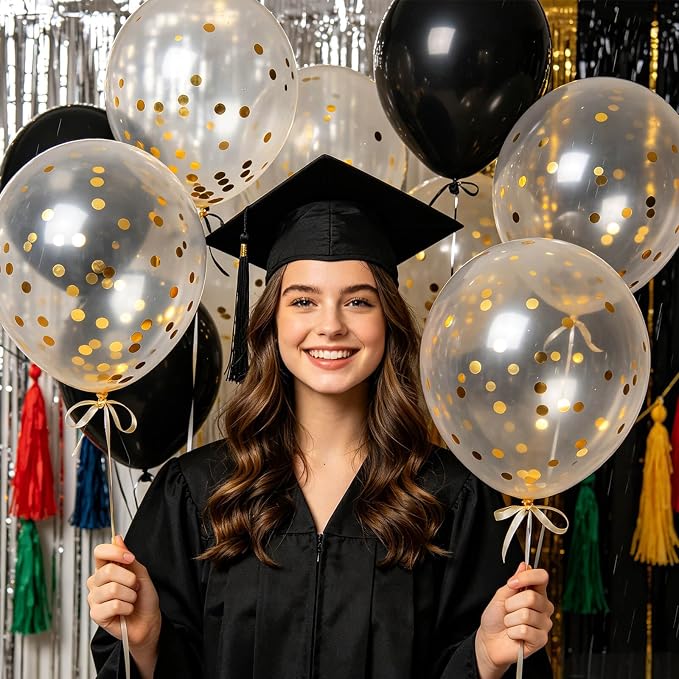 100pcs Gold Confetti Balloons 12 inch | Gold Confetti balloon - Image 8