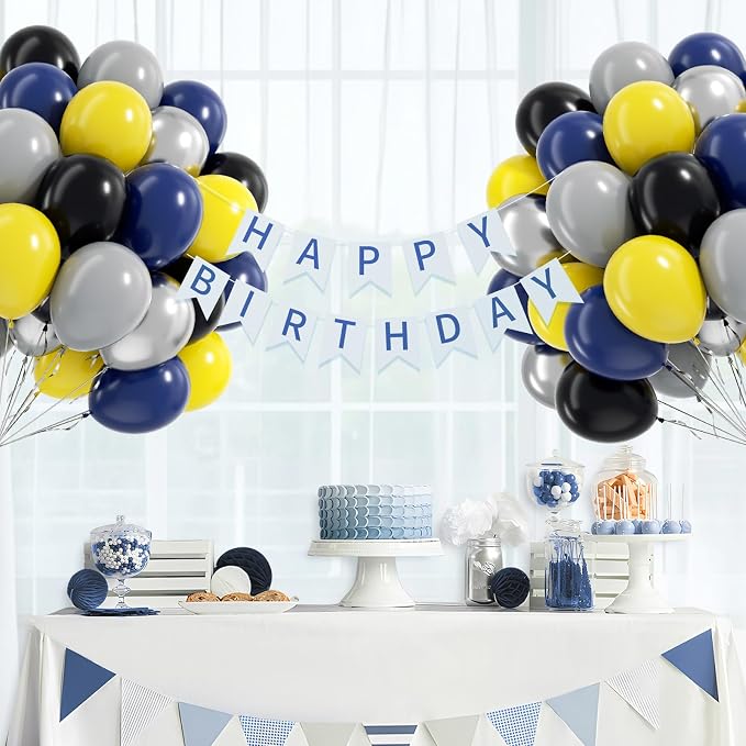 60pcs 12inch Black and Yellow Balloons - Image 8