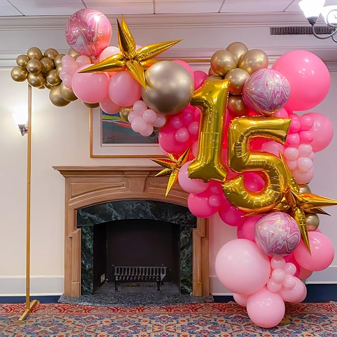Voircoloria 90pcs Hot Pink Balloons Garland Arch Kit, 18 12 10 5 Inch | - Image 8