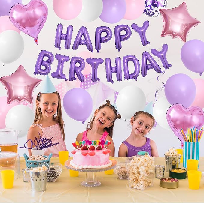 Pink Purple Birthday Decorations - Image 7