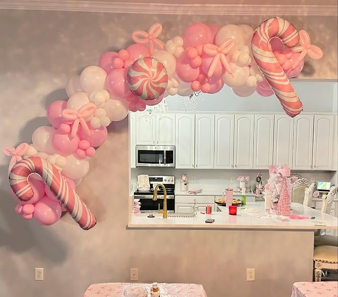 Pink Bow Balloon Garland Arch Kit - Image 6