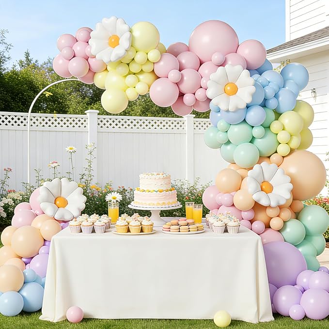 136pcs Pastel Flower Balloon Arch Kit - Image 7