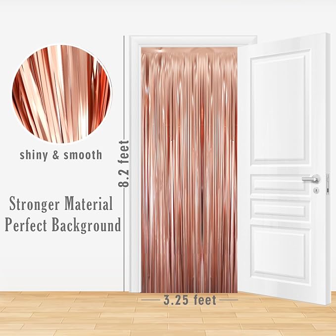 GOER 3.2 ft x 8.2 ft Metallic Tinsel Foil Fringe Curtains Party Photo Backdrop - Image 5