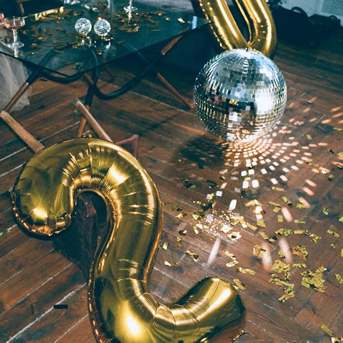 40 inch Gold Number Balloon Giant Foil Helium Balloons Gold Number 2 Balloon - Image 7