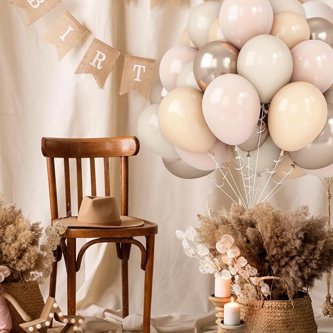 Blush Gold Beige Neutral Balloons 50pcs 12 inch Blush Champagne Gold Latex - Image 7