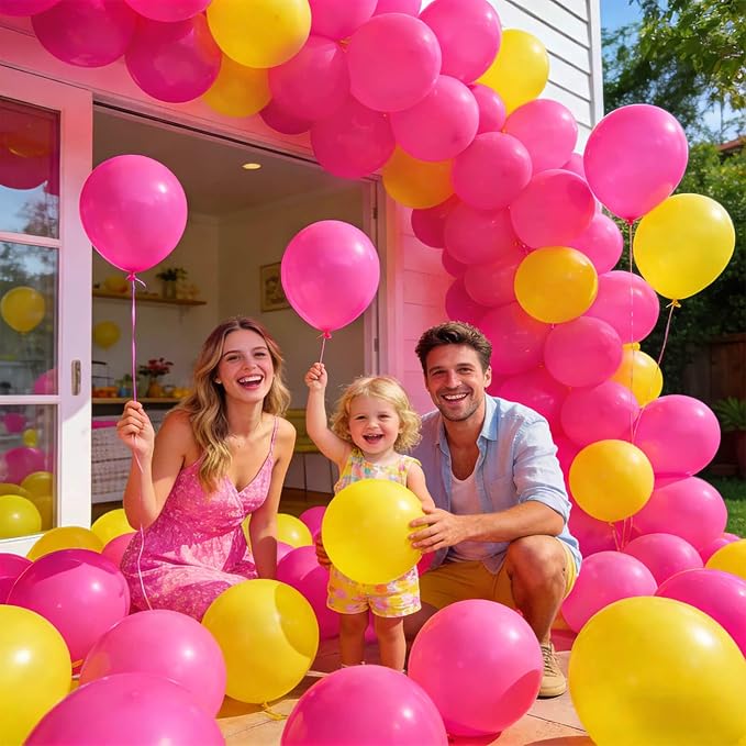 110pcs Hot Pink Balloon 12 inch, Hot Pink Latex Balloons - Image 7
