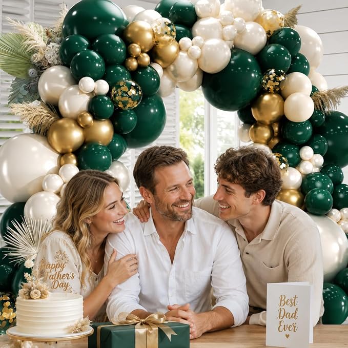 154Pcs Emerald Green and Gold Balloons Garland Arch Kit - Image 7