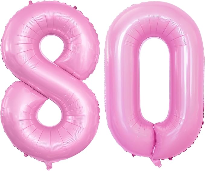 Number 80 Balloons for 80th Birthday Party Decorations, 42 Inch Jumbo Foil by GOER