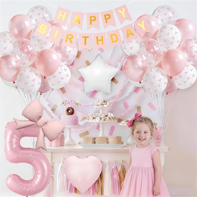 5th Pink Bow Birthday Decorations - Image 9