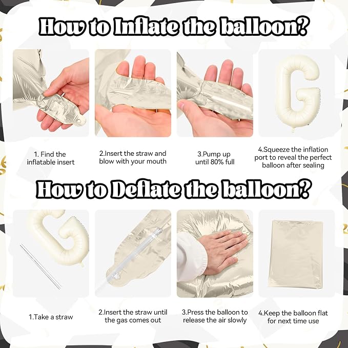 Biapian 40 Inch GRAD Balloons, Cream Letter Balloon, Large Banner - Image 9