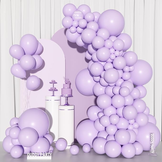 Ouddy Party 129Pcs Pastel Purple Balloons Different Sizes 18 12 10 5Inch - Image 7