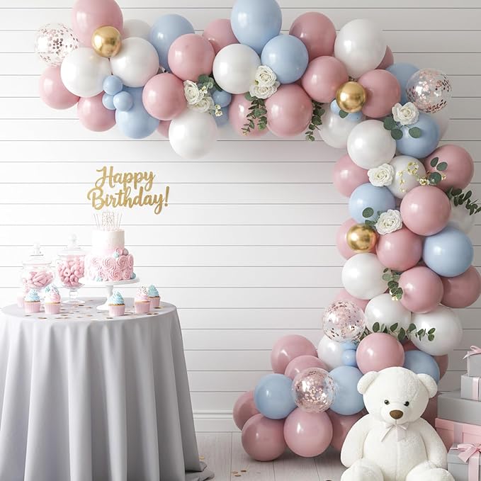 RUBFAC Dusty Pink Balloons Different Sizes Blush Pink Balloon Arch 154pcs | - Image 7