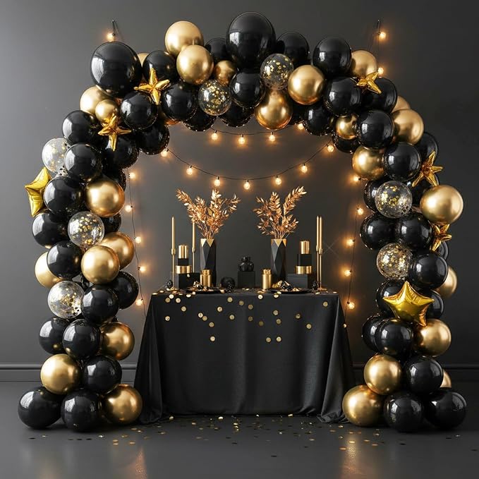 RUBFAC Balloons Black Balloon Arch - Image 8