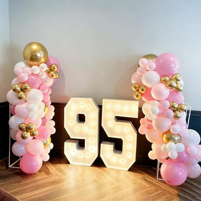 Pink and White Gold Balloons Arch Kit, 18 12 10 5 inch, Baby Shower, Engagement - Image 7